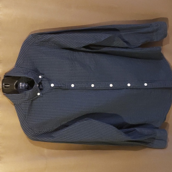 J. Crew Slim Fit Black & Blue Striped LS Button Down Shirt - Picture 1 of 8